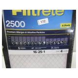 Filtrete Air Filter, MPR 2500 MERV 14, High Performance Filter 16x25x1, 4-pack