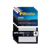 Filtrete Air Filter, MPR 2500 MERV 14, High Performance Filter 16x20x1, 4-pack