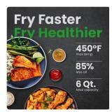 NEW Chefman TurboFry Touch 6-Quart Air Fryer, Includes 4 Cooking Presets - Black