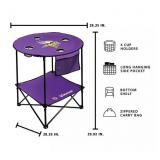 NEW Logo Brands NFL 27.6" XL Round Tailgate Table with Bottom Shelf - Minnesota Vikings