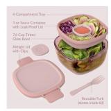 NEW Bentgo All-in-One Tinted Glass Salad Container - Blush Pink
