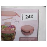 NEW Bentgo All-in-One Tinted Glass Salad Container - Blush Pink