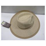 NEW Free Authority Outdoors Wide Brim Fedora, UPF 50+, 16" One Size (Natural)