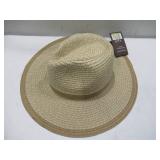 NEW Free Authority Outdoors Wide Brim Fedora, UPF 50+, 16" One Size (Natural)