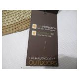 NEW Free Authority Outdoors Wide Brim Fedora, UPF 50+, 16" One Size (Natural)