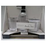 NEW Details by Becki Owens 4-Piece Glass Bath Accessory Set - NEW Ridge