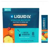 NEW Liquid I.V. Hydration Multiplier, 30 Individual Serving Stick Packs in Resealable Pouch, Tropical Punch