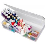 NEW ArtBin 7003AB Sew-Lutions Sewing Supply Storage System with Lift-Out Thread Spool Tray, [1] Plastic Storage Case, Clear