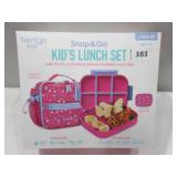 NEW Bentgo 2-Piece Kids Snap & Go Lunch Set: Leak-Proof Lunch Box & Deluxe Insulated Lunch Bag - Rainbows and Butterflies