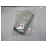 NEW 2 Pairs of Protective Industrial Products RN67368 White Leather Gloves Size MEDIUM