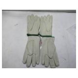 NEW 2 Pairs of Protective Industrial Products RN67368 White Leather Gloves Size MEDIUM