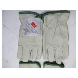 NEW 2 Pairs of Protective Industrial Products RN67368 White Leather Gloves Size MEDIUM