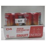 Cellucor C4 Smart Energy Drink, Blood Orange Yuzu Flavor, Zero Sugar, Carbonated, 12 oz can (12 Pack) - BB 11/2024