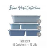 NEW Bentgo 90 Piece Meal Prep Set - Blue Mist Collection