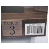 3 Pack of LED Tapered Candles in Tower Lanterns - 3 Pack - Black Finish