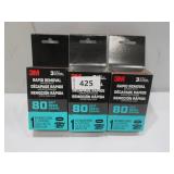 NEW 3 Pack of 3M Rapid Removal 3" Power Sanding Belts - 80 Grit (3in x 18in)
