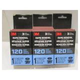 NEW 3 Pack of 3M Rapid Removal 3" Power Sanding Belts - 120 Grit (3in x 21in)