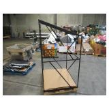 Welded Black Metal Frame Built to Fit Onto Pallets with Angled Roof - Perfect for Projects