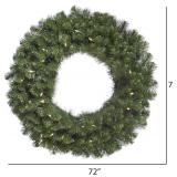Vickerman 72" Douglas Fir Artificial Christmas Wreath - 600 Warm White Italian LED Lights - Wreath for Mantel or Door - Reliable and Durable - Holiday Wreath