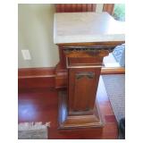 Ornate marble top table, top measur...