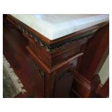 Ornate marble top table, top measur...