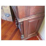 Ornate makeup stand with a marble t...