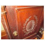 Ornate makeup stand with a marble t...