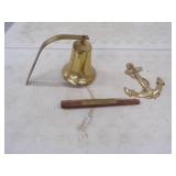 Ships Bell, Captains Quarters Sign and Anchor  Décor