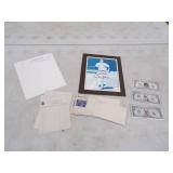 Autographed Yankees Legend Bill "Moose" Skowron Picture,, Elvis dollar bills and vintage letterhead