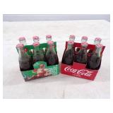 12 Vintage Coke Bottles with Christmas Cases