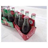 12 Vintage Coke Bottles with Christmas Cases