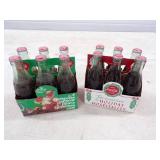 12 Vintage Coke Bottles with Christmas Cases