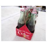 12 Vintage Coke Bottles with Christmas Cases