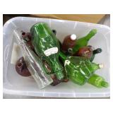 Vintage Green and Brown Glass Bottles