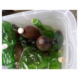 Vintage Green and Brown Glass Bottles