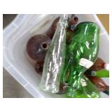 Vintage Green and Brown Glass Bottles