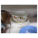 Vintage 1959 Lane and Co. Nan Nuys Turkey Patter, Roseville Pottery, Fire King and Vintage Hall