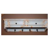 Shabby Chic Decorative Wall Shelf with Hooks