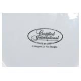 Certified International Salad Plate Set – 4 Plates with Matching Serving Tray
