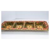 Certified International Salad Plate Set – 4 Plates with Matching Serving Tray