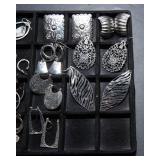 Assorted Silvertone Earrings – 17 Pairs