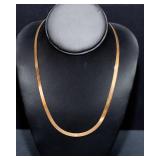Made in Italy 14K Gold Duragold Solid Herringbone Chain Necklace