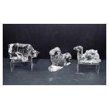 Set of Three Likely Crystal Figurines