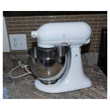 White KitchenAid Artisan Stand Mixer – Tested and Works