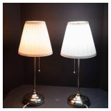 Pair of Silver Tone Table Lamps