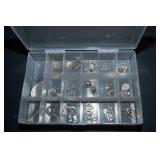 Set of 17 Silvertone Earrings