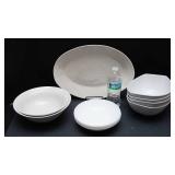 White Serving Bowls and Platter