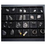 Set of 16 Silvertone Earrings