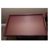 Set of Two IKEA Side Tables – Plum Color with Removable Tray Tops