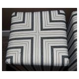 Set of Two Square Striped Ottomans